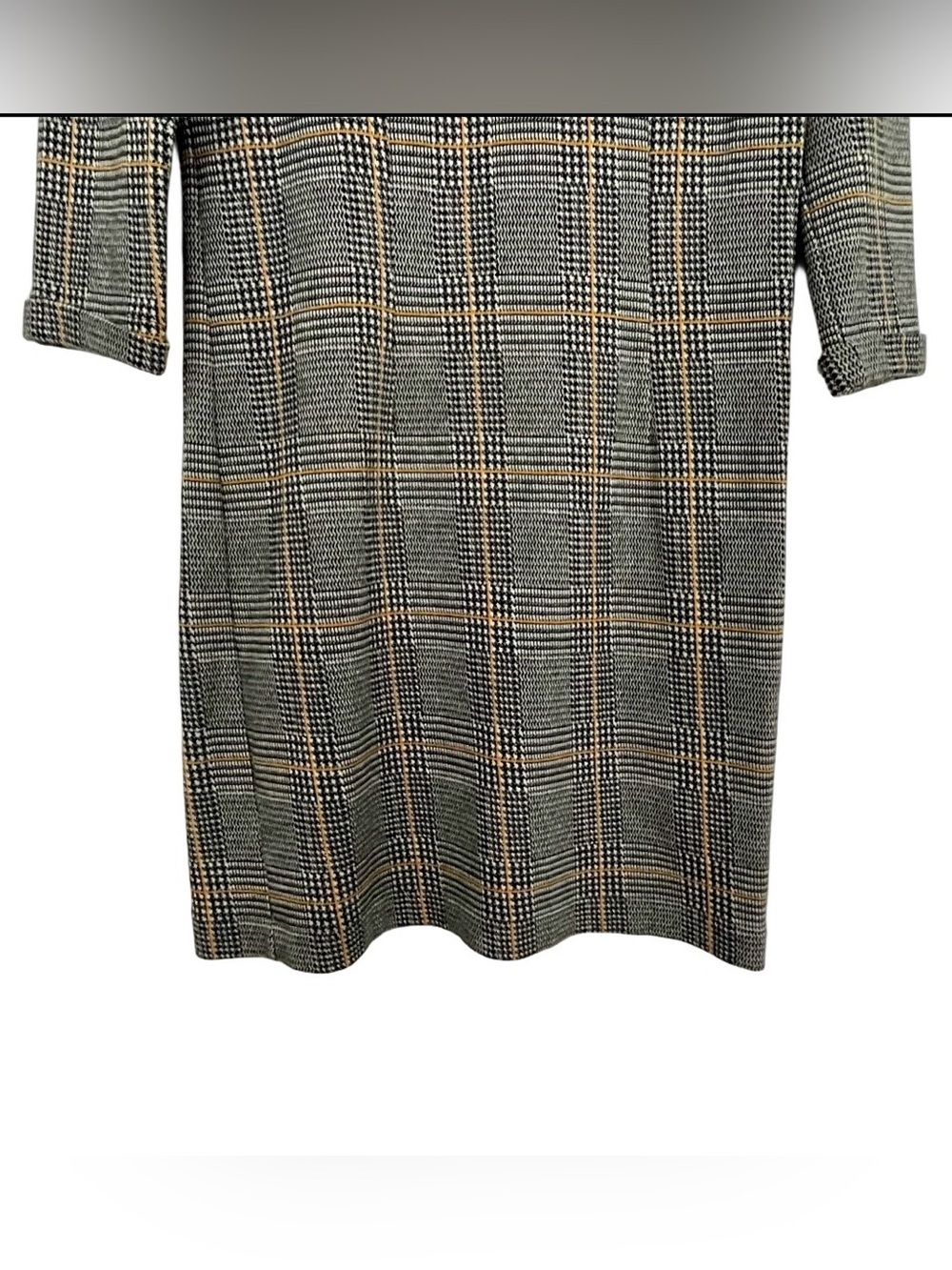 Tom Tailor Classic Houndstooth 1/2 Sleeve Funnel Neck Mini Dress EU 40/ US 8 - Picture 6 of 16